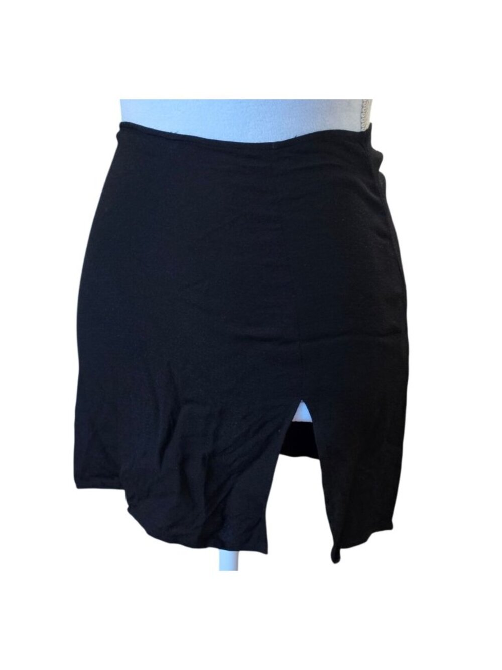 Reformation Margot Mini Skirt Black Sz 2 High Rise Side Slit Tencel Made USA